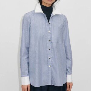 ME+EMRelaxed Feature Button Striped Shirt size 6